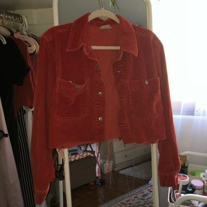 Red cropped jacket